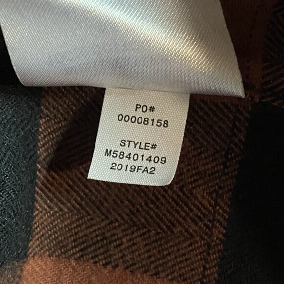 VINCE Flannel Shirt Mens Medium Buffalo Check Plaid Button Up Long Sleeve - Picture 10 of 13